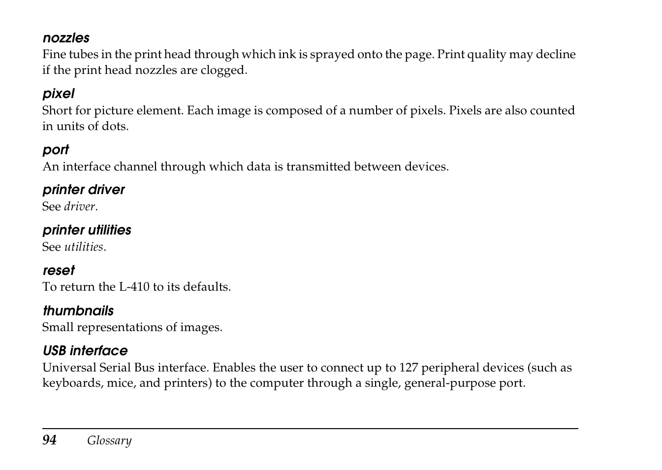 Epson PhotoPC L-410 User Manual | Page 94 / 98