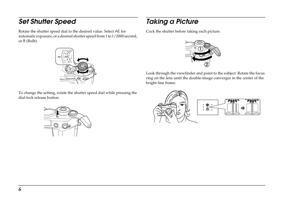 Set shutter speed, Taking a picture | Epson R-D1s User Manual | Page 6 / 16