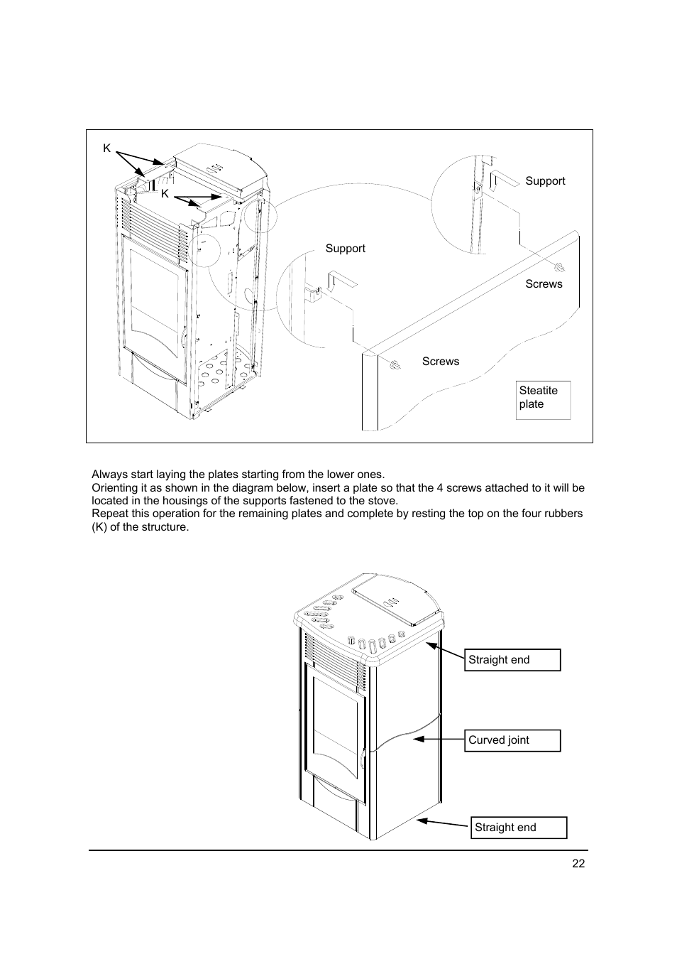 Installation of steatite cladding | MCZ Antares '03 User Manual | Page 23 / 61