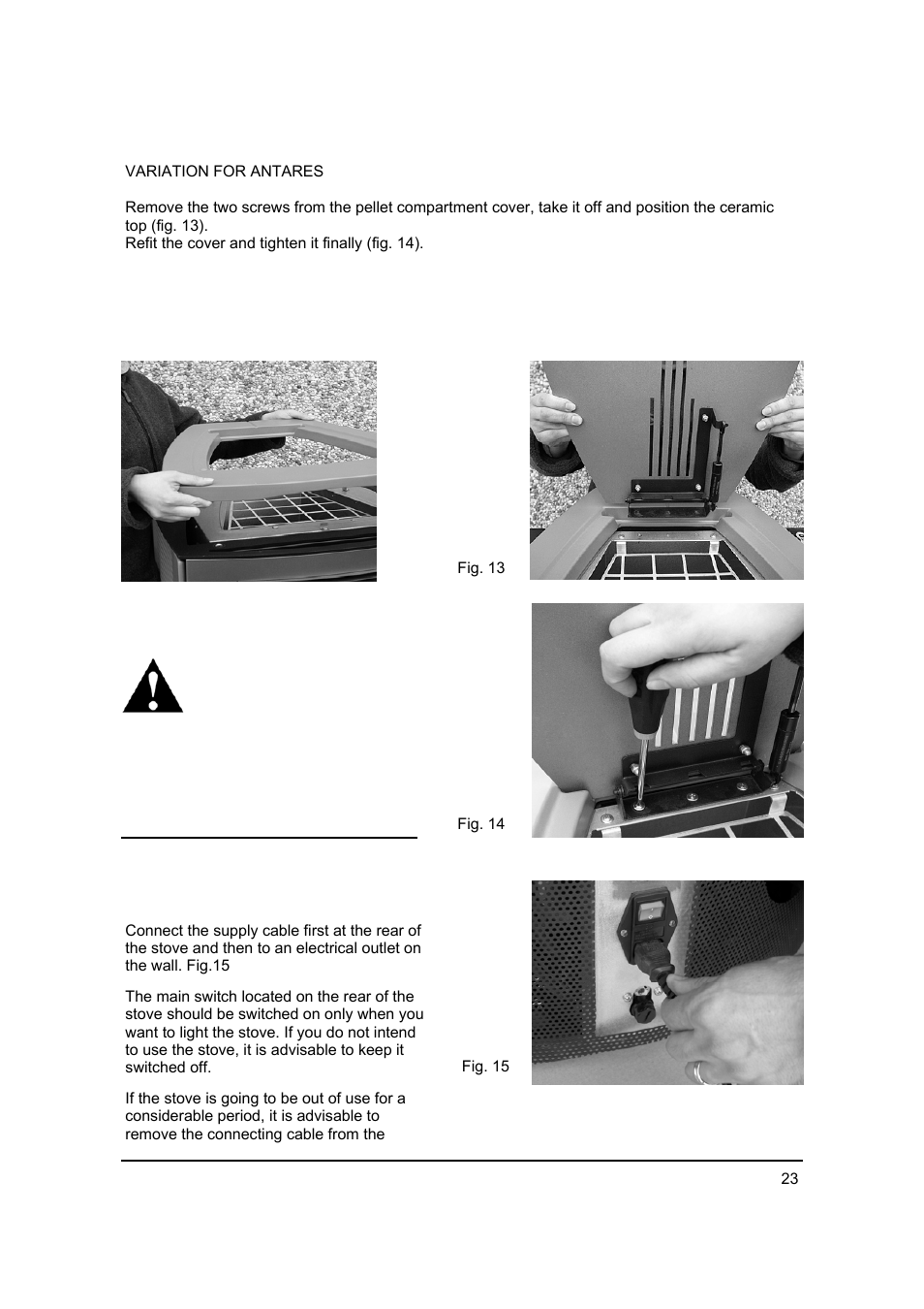 MCZ Antares '03 User Manual | Page 24 / 61