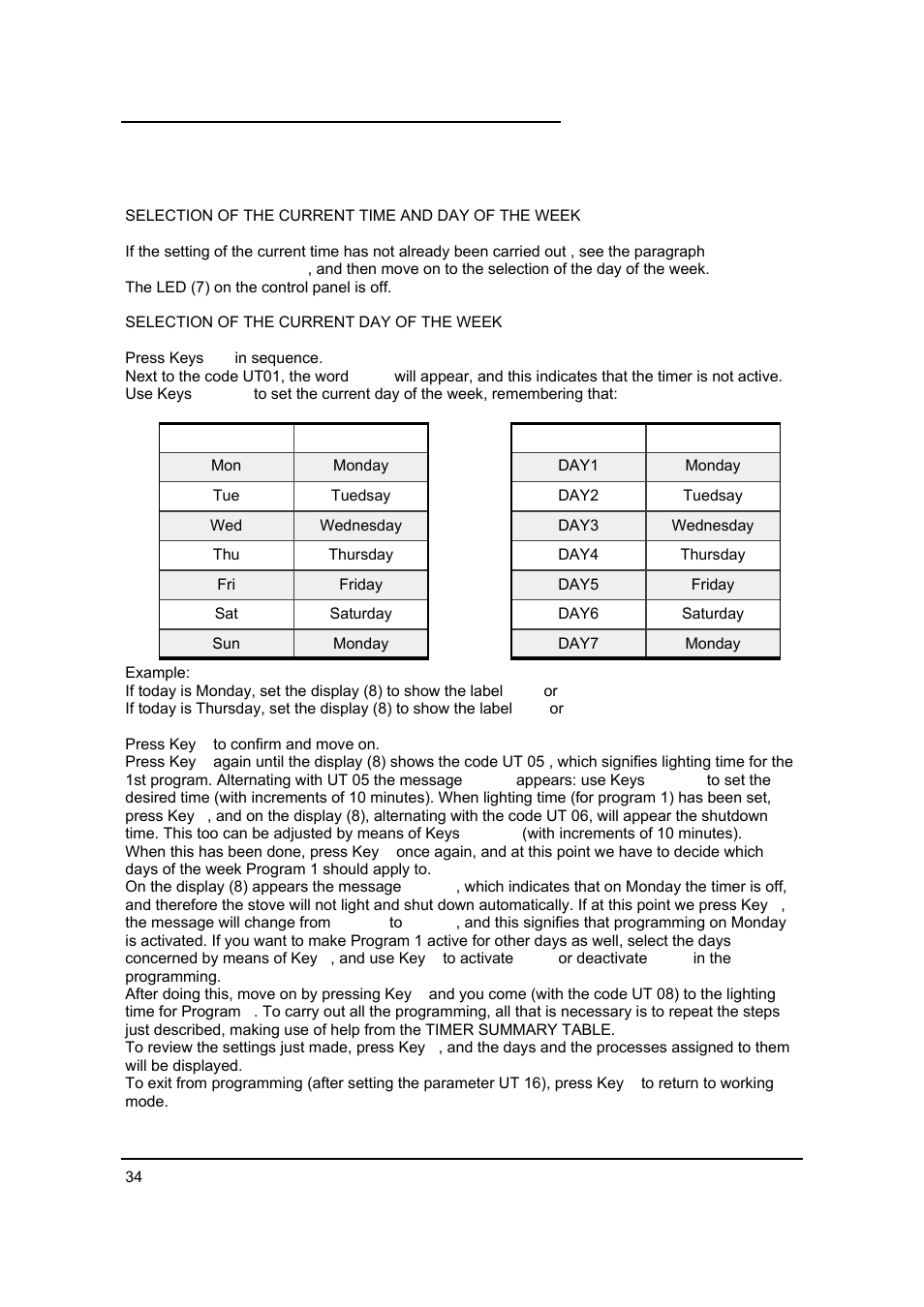 16 programming the timer- thermostat | MCZ Antares '03 User Manual | Page 35 / 61
