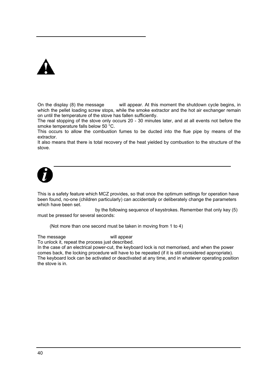23 shutting the stove down | MCZ Antares '03 User Manual | Page 41 / 61