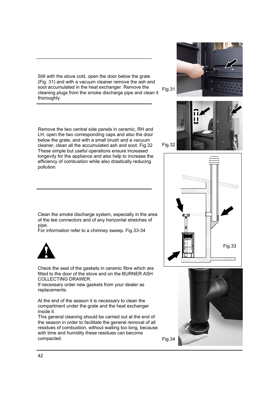 Cleaning to be dealt with by specialized technicia | MCZ Antares '03 User Manual | Page 43 / 61