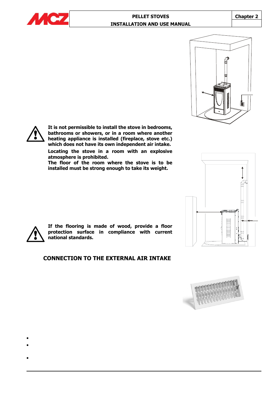 Connection to the external air intake | MCZ Athos MULTIAIR User Manual | Page 12 / 53