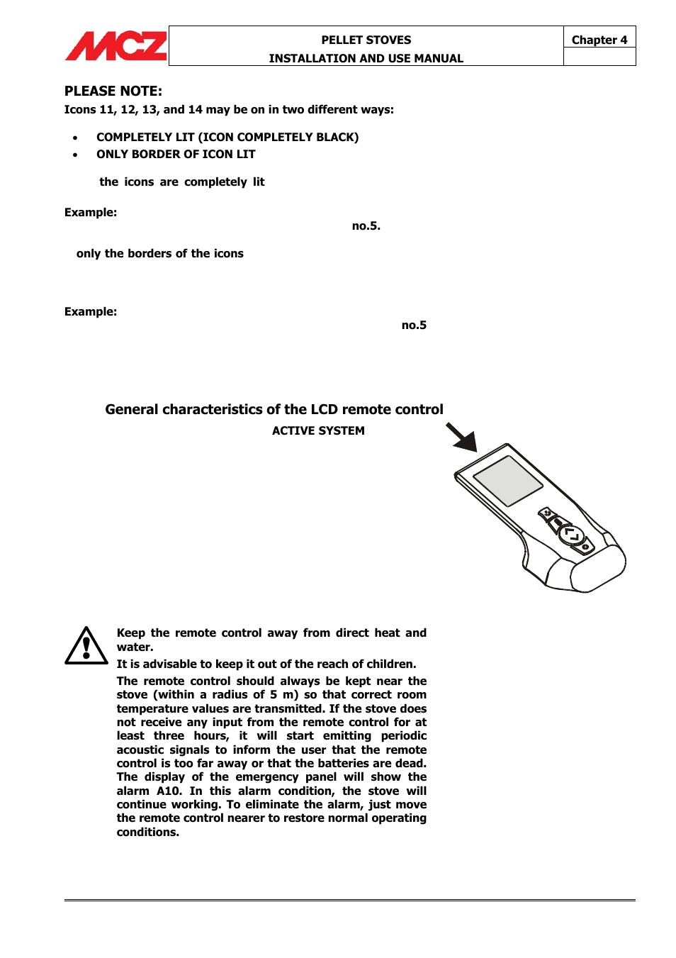 General characteristics of the lcd remote control | MCZ Athos MULTIAIR User Manual | Page 27 / 53