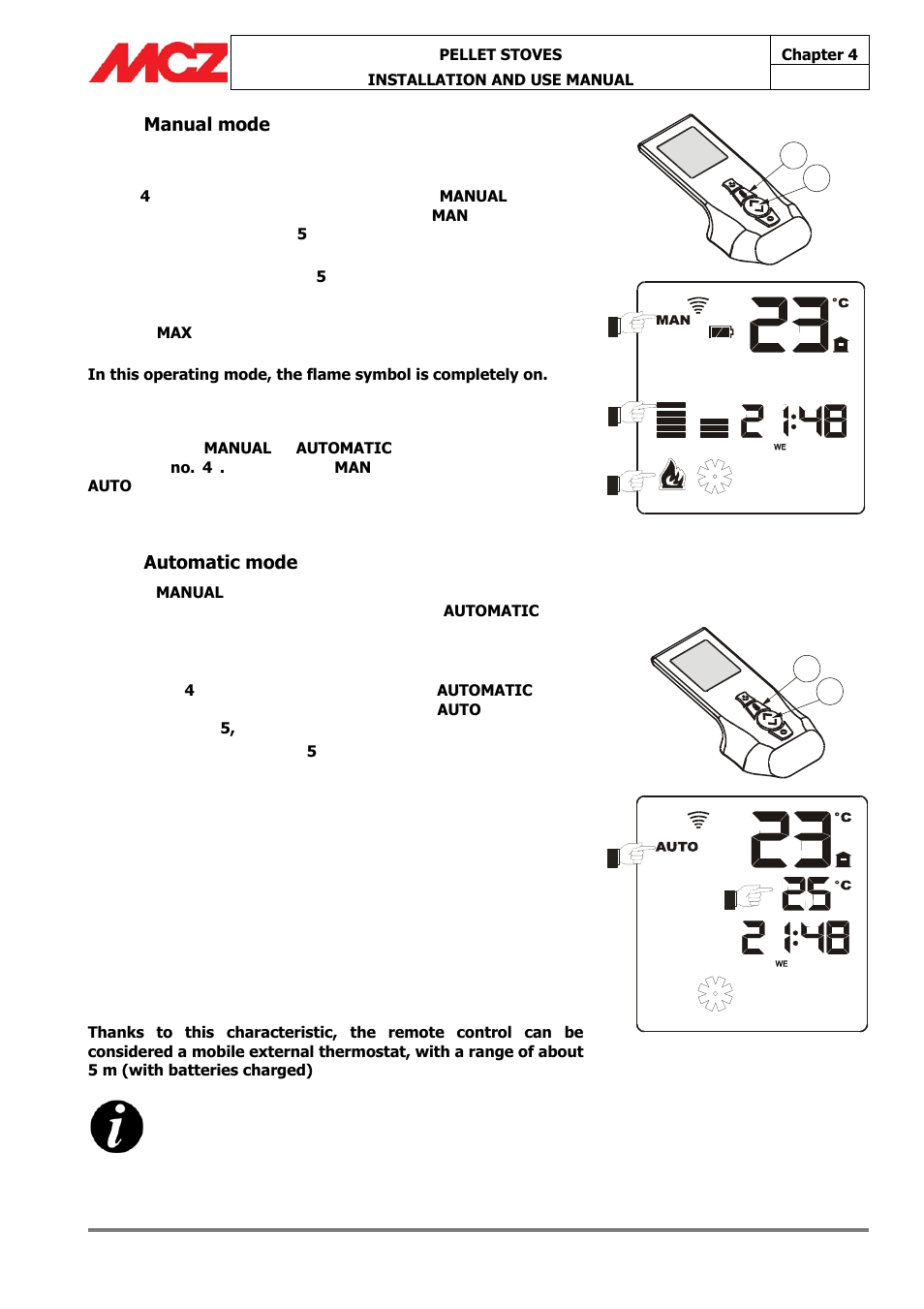 Changing from manual to automatic mode | MCZ Athos MULTIAIR User Manual | Page 32 / 53