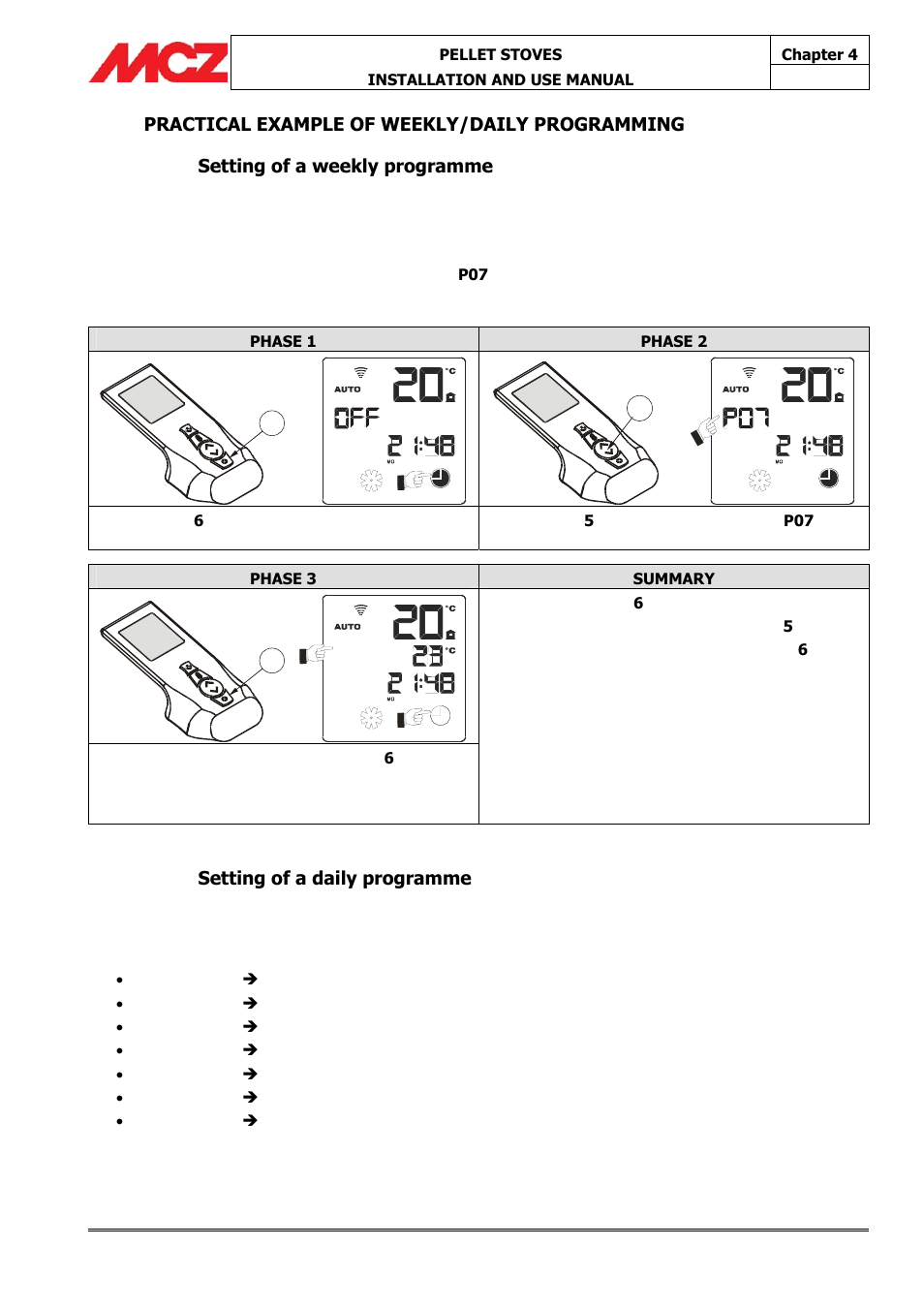 Setting of a daily programme | MCZ Athos MULTIAIR User Manual | Page 40 / 53