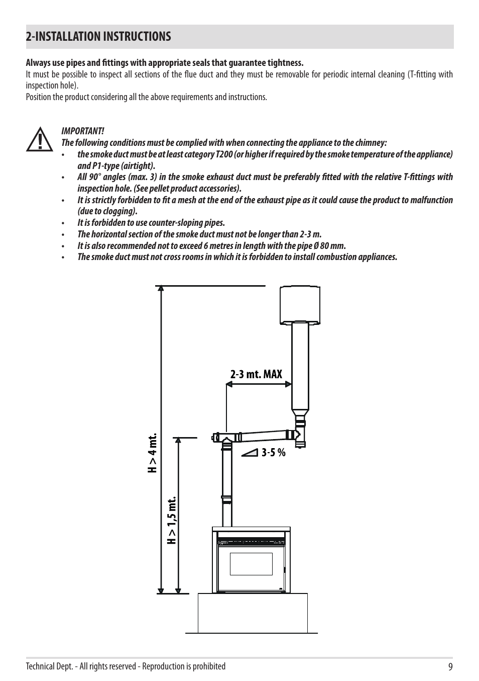 Installation instructions | MCZ Boxtherm 60 Pellet User Manual | Page 11 / 52
