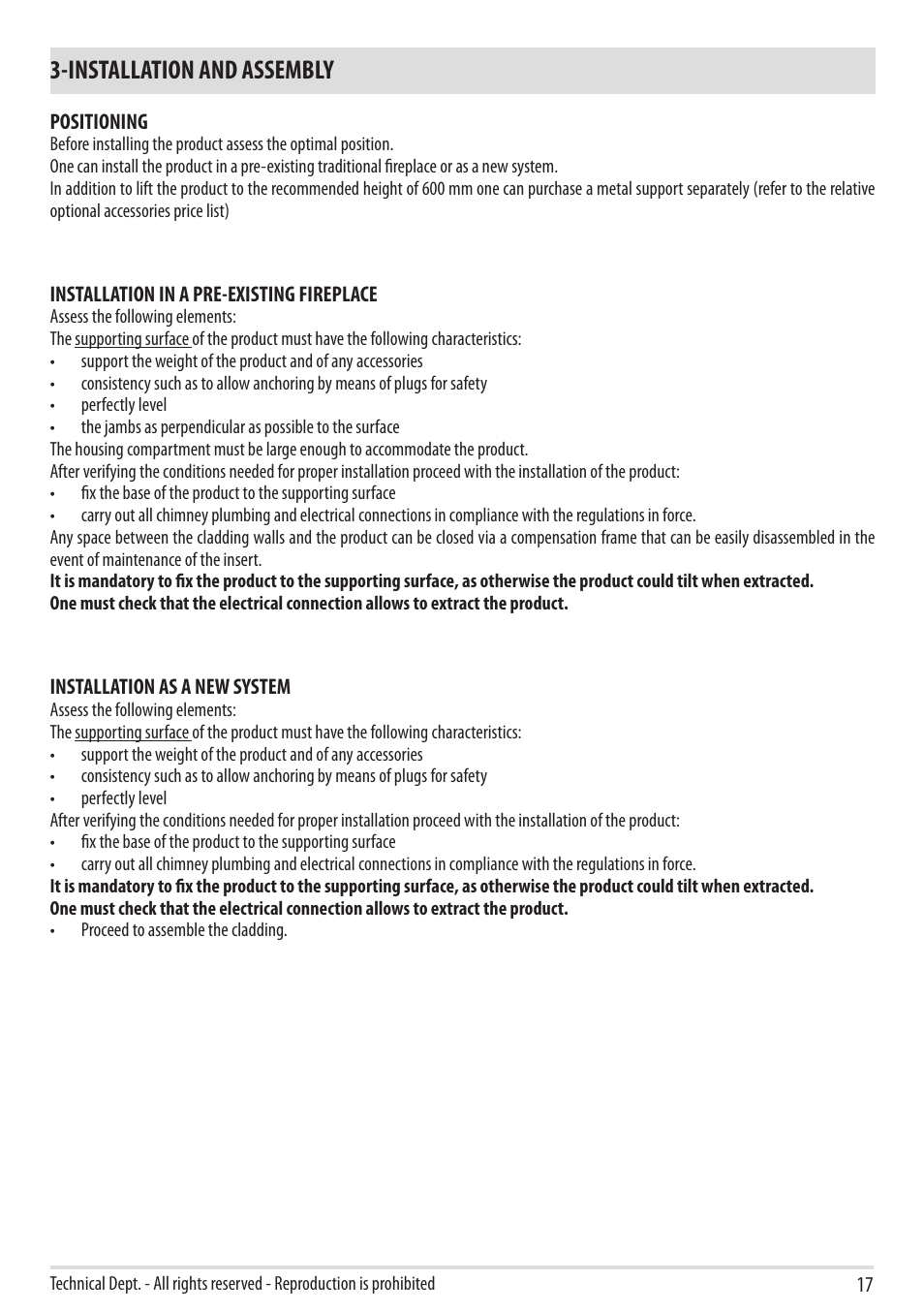 Installation and assembly | MCZ Boxtherm 60 Pellet User Manual | Page 19 / 52