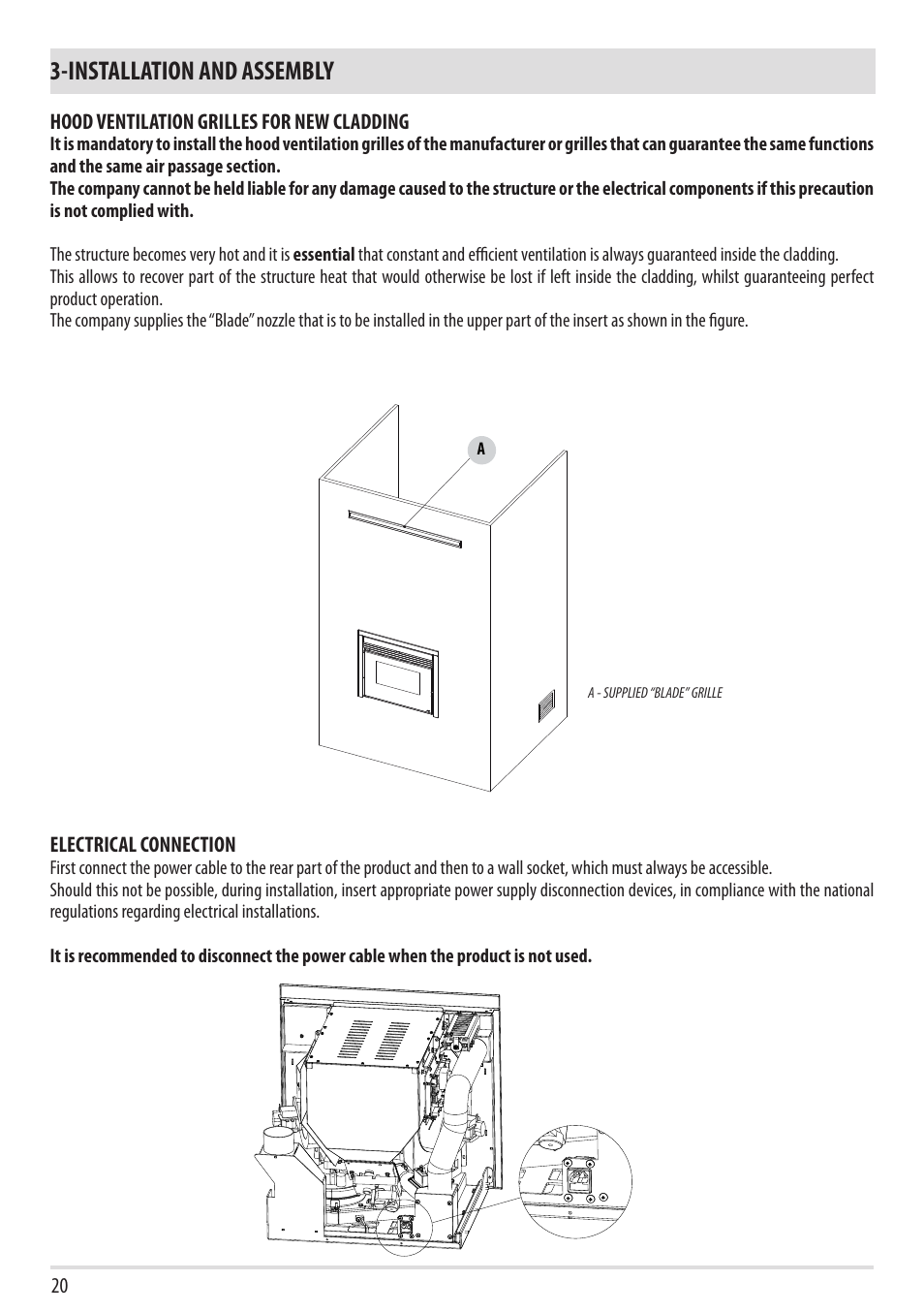 Installation and assembly | MCZ Boxtherm 60 Pellet User Manual | Page 22 / 52