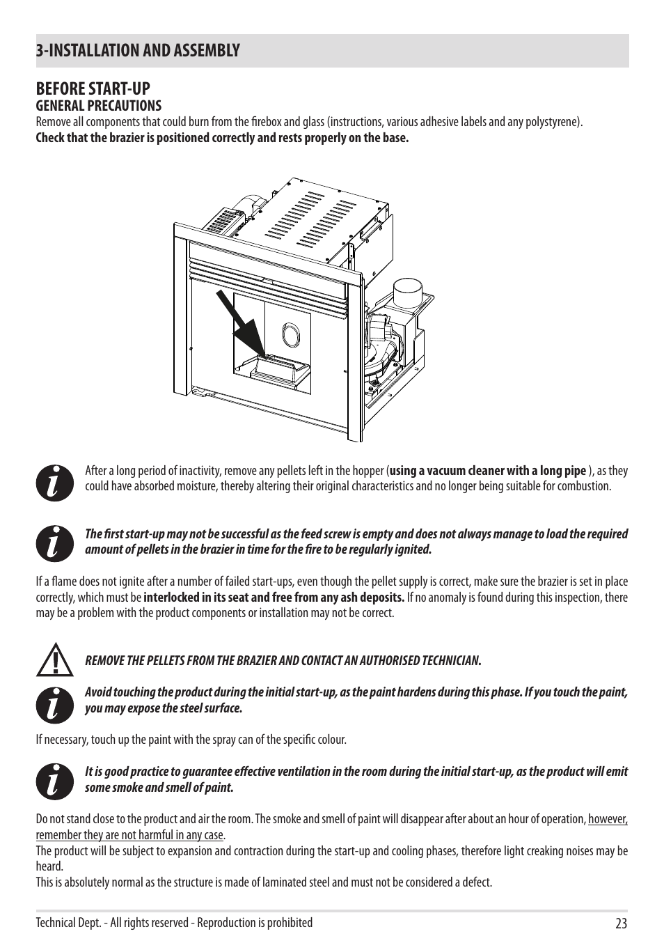 Installation and assembly before start-up | MCZ Boxtherm 60 Pellet User Manual | Page 25 / 52