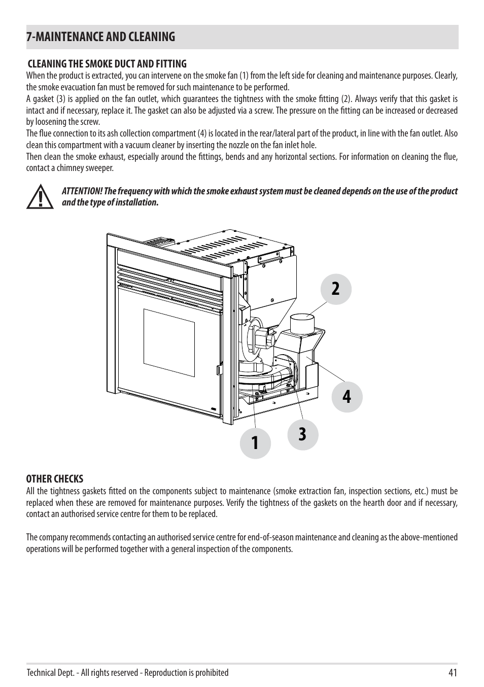 Maintenance and cleaning | MCZ Boxtherm 60 Pellet User Manual | Page 43 / 52