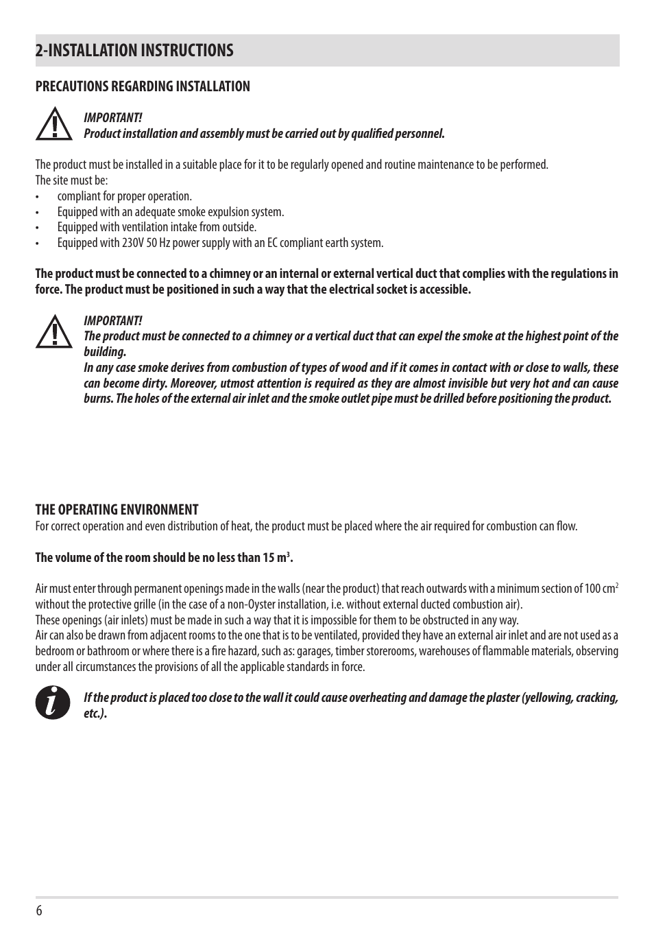 Installation instructions | MCZ Boxtherm 60 Pellet User Manual | Page 8 / 52