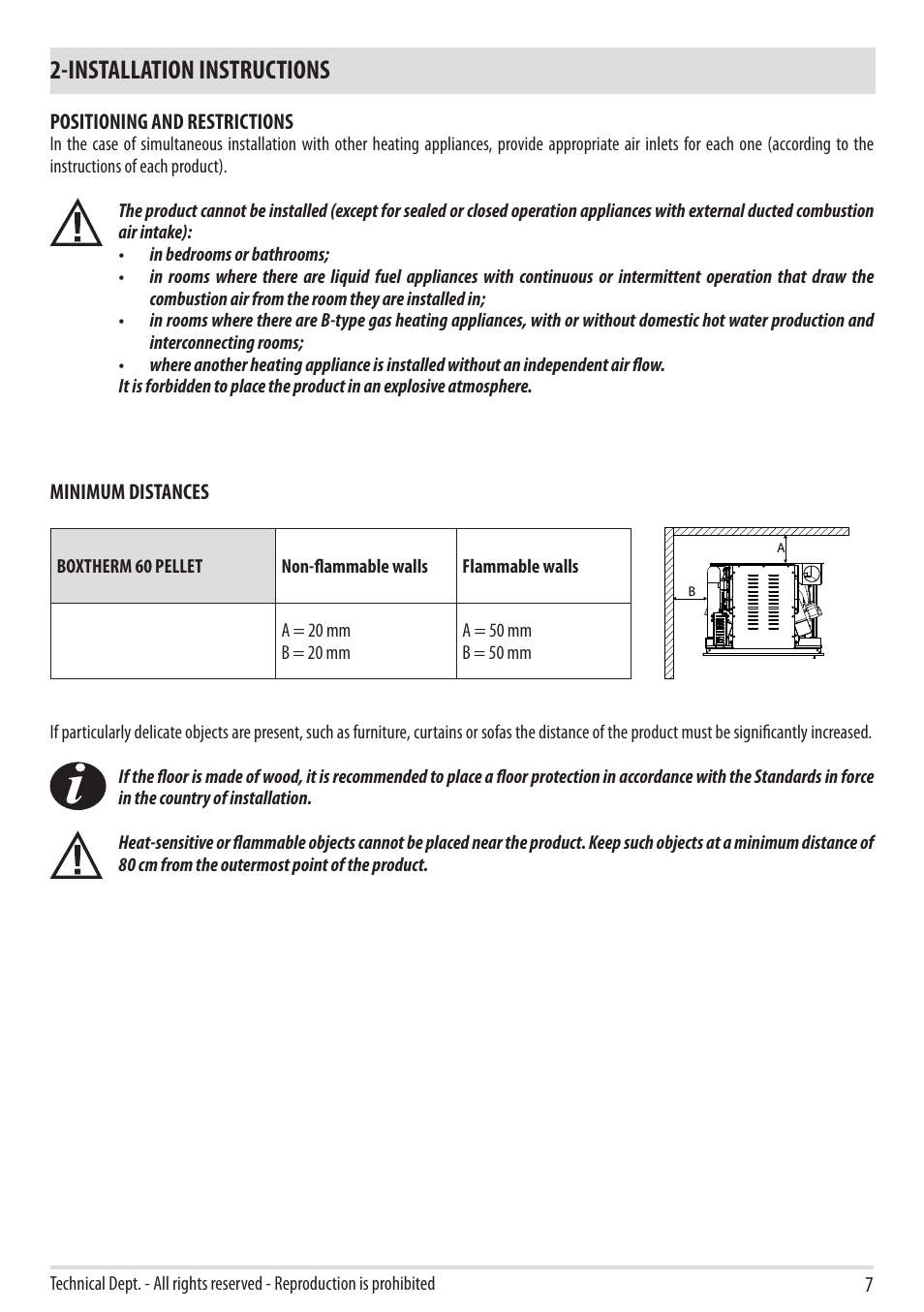 Installation instructions | MCZ Boxtherm 60 Pellet User Manual | Page 9 / 52