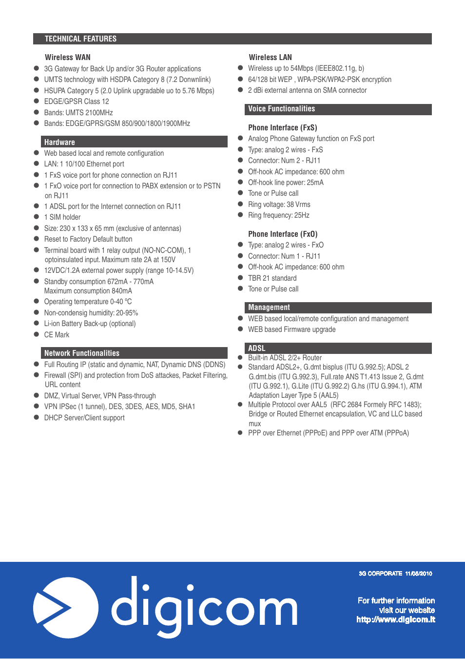 Digicom 3G Gateway HSUPA 2M User Manual | Page 3 / 3