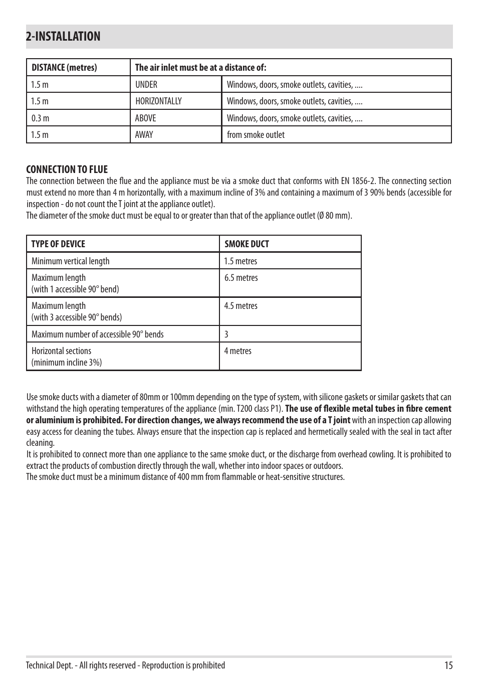 Installation | MCZ Cap NATURAL User Manual | Page 17 / 76