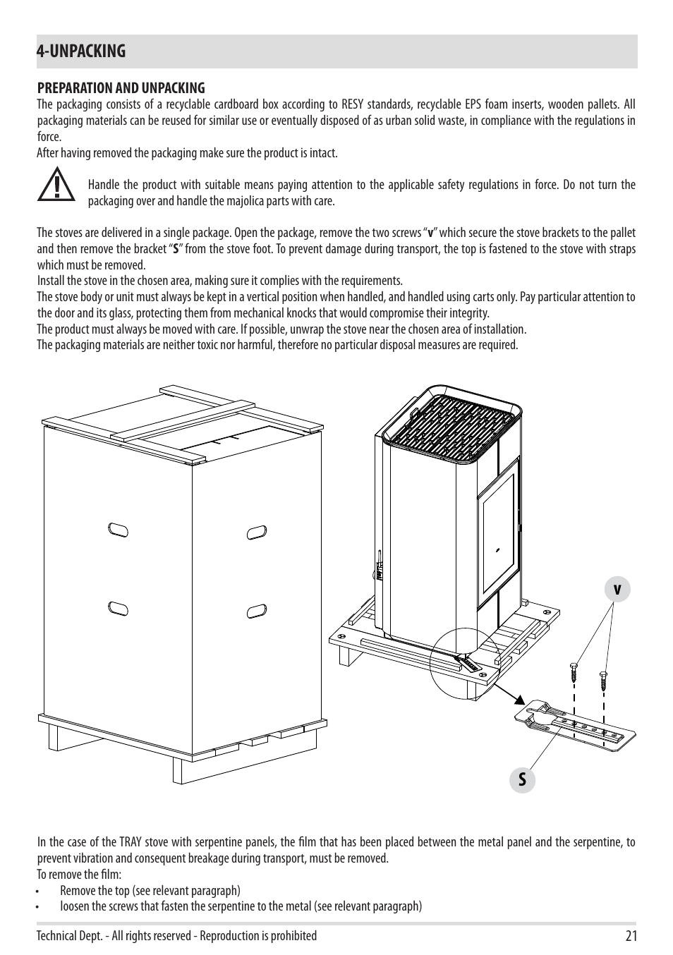 Unpacking | MCZ Cap NATURAL User Manual | Page 23 / 76