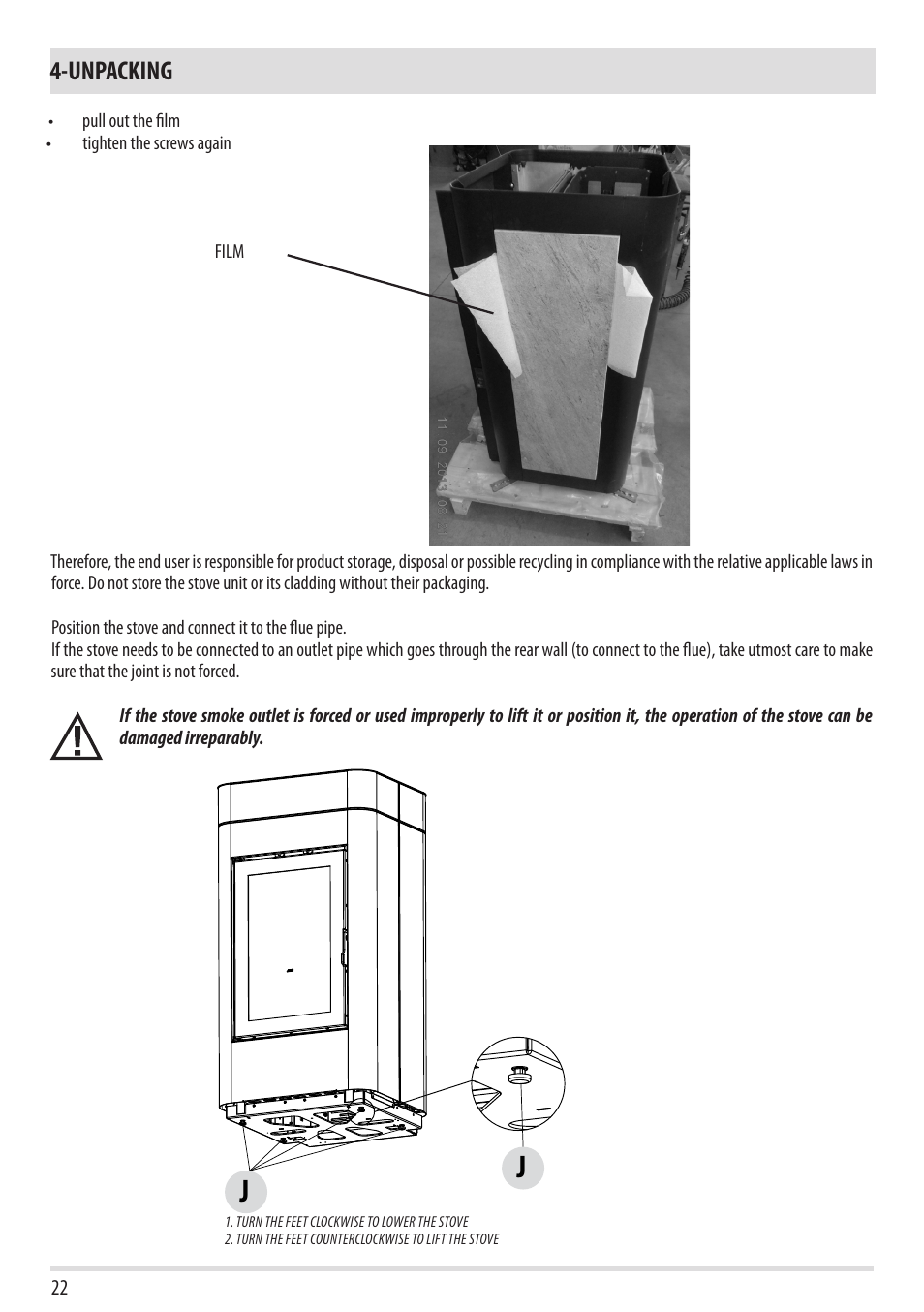 Unpacking | MCZ Cap NATURAL User Manual | Page 24 / 76