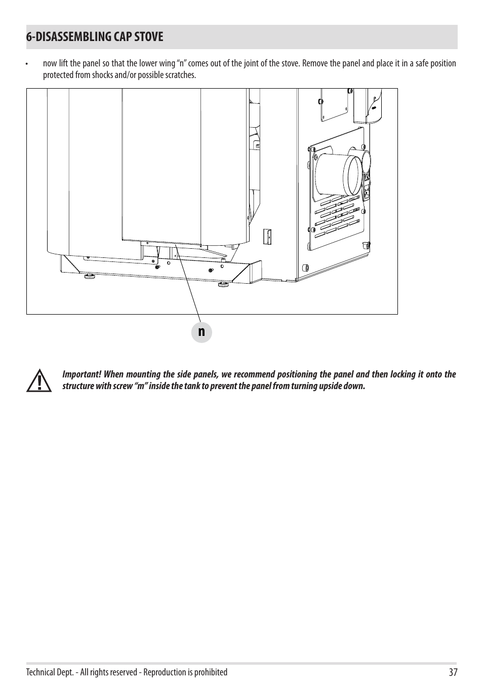 Disassembling cap stove | MCZ Cap NATURAL User Manual | Page 39 / 76