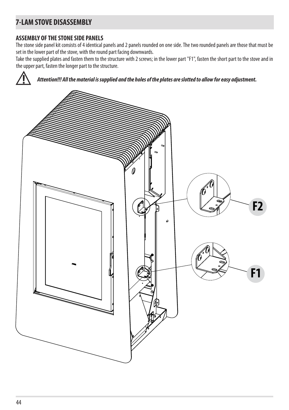 F1 f2 | MCZ Cap NATURAL User Manual | Page 46 / 76