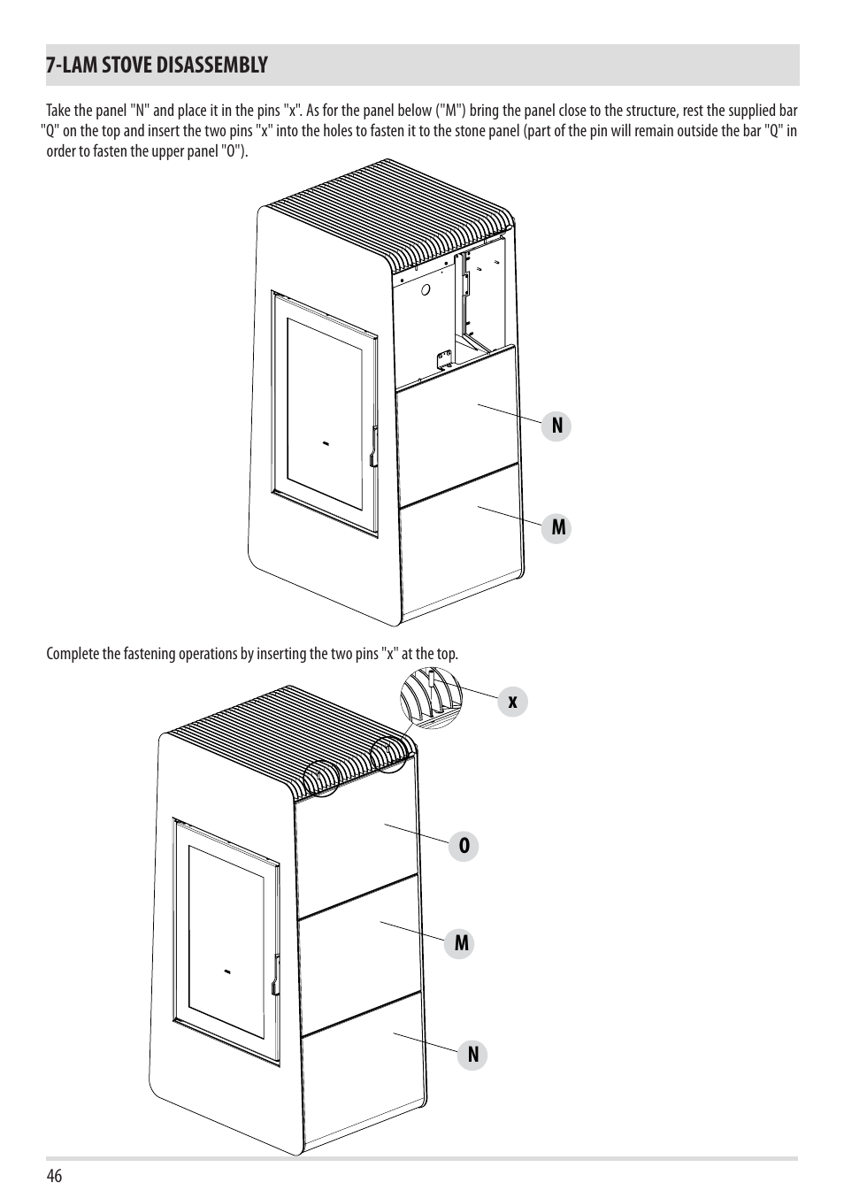 Lam stove disassembly | MCZ Cap NATURAL User Manual | Page 48 / 76