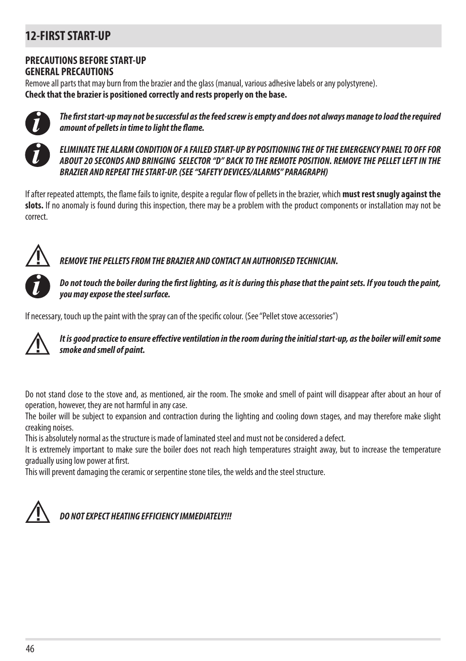 First start-up | MCZ Club 2.0 AIR User Manual | Page 48 / 76