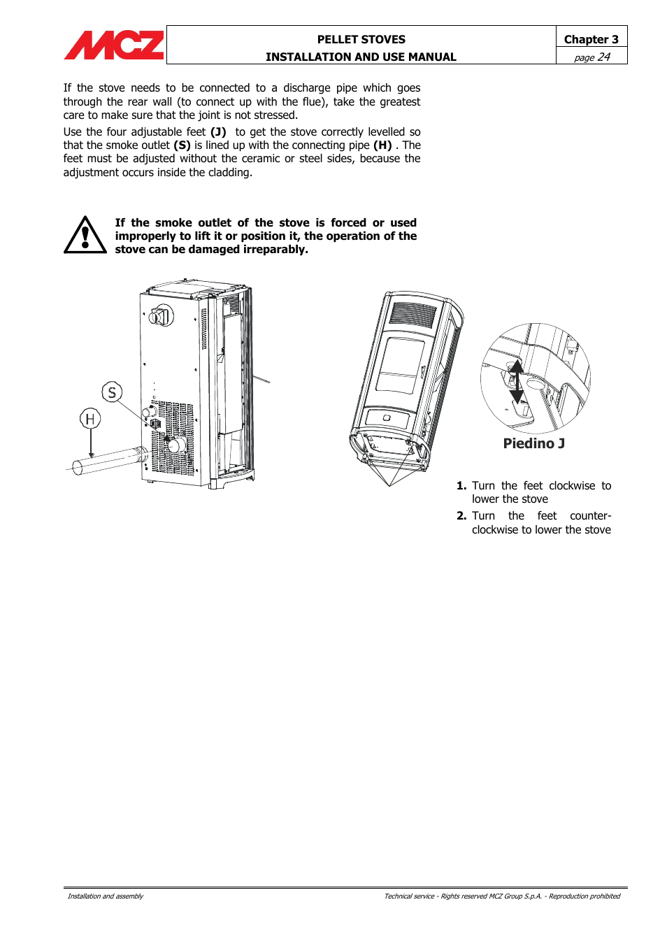 Piedino j | MCZ Club AIR User Manual | Page 24 / 68