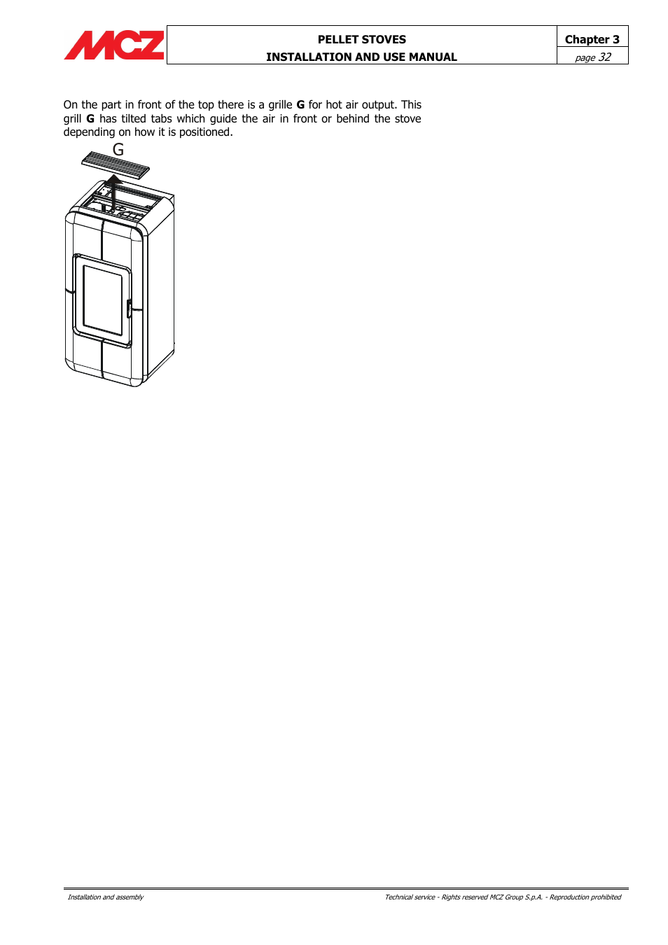 MCZ Club AIR User Manual | Page 32 / 68