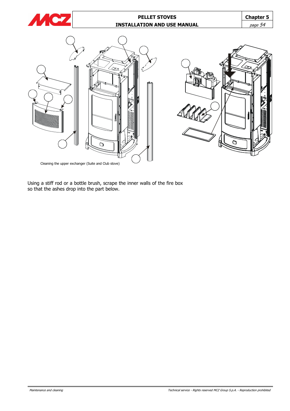 Front gasket | MCZ Club AIR User Manual | Page 54 / 68