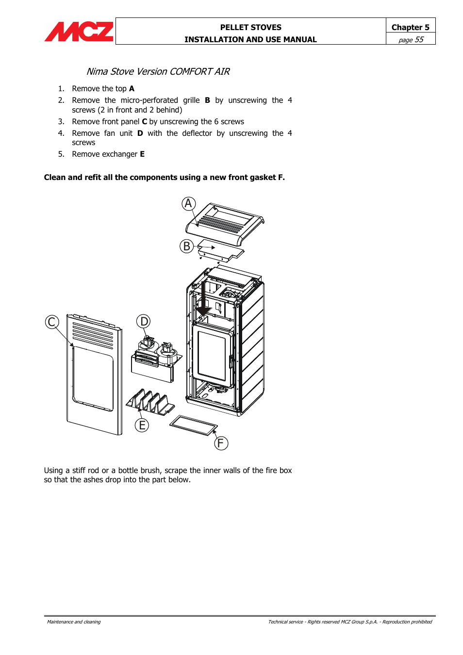 Nima stove version comfort air | MCZ Club AIR User Manual | Page 55 / 68
