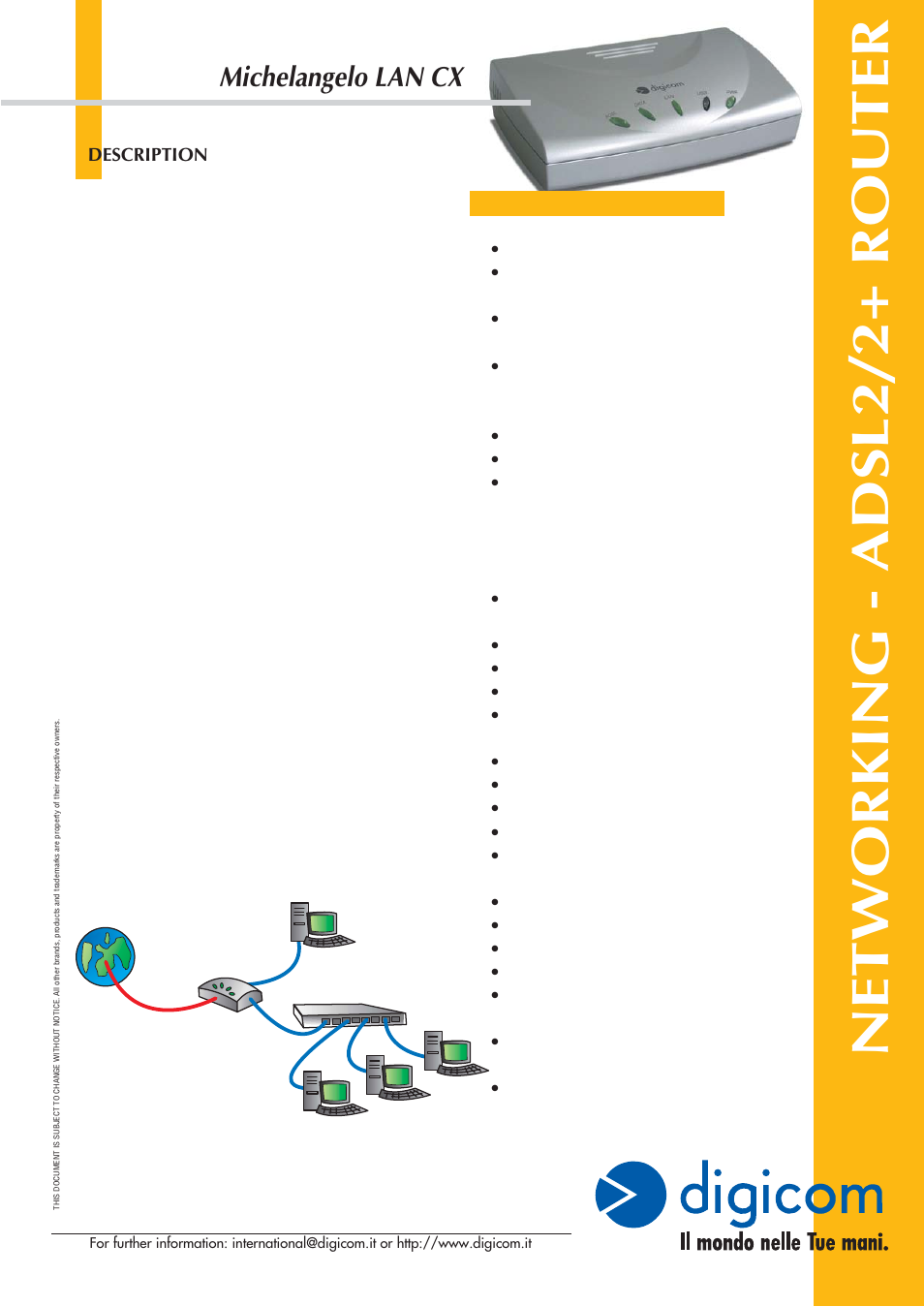 Digicom ADSL2+ Router User Manual | 1 page