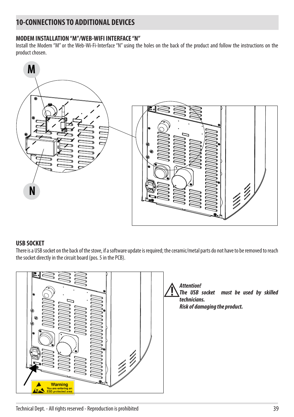 Connections to additional devices | MCZ Ego 2.0 AIR User Manual | Page 41 / 75