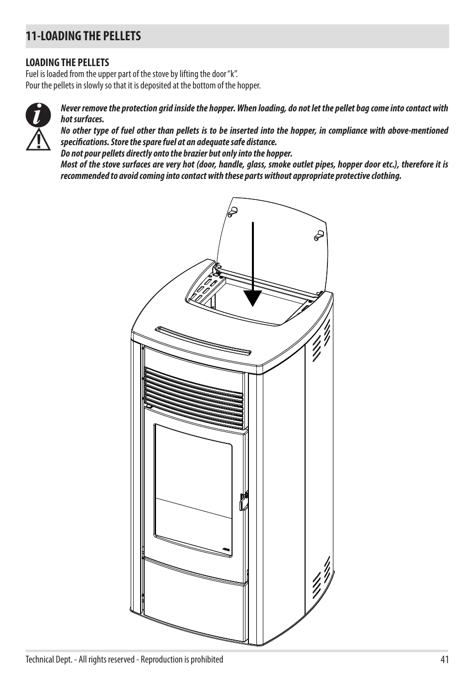 Loading the pellets | MCZ Ego 2.0 AIR User Manual | Page 43 / 75
