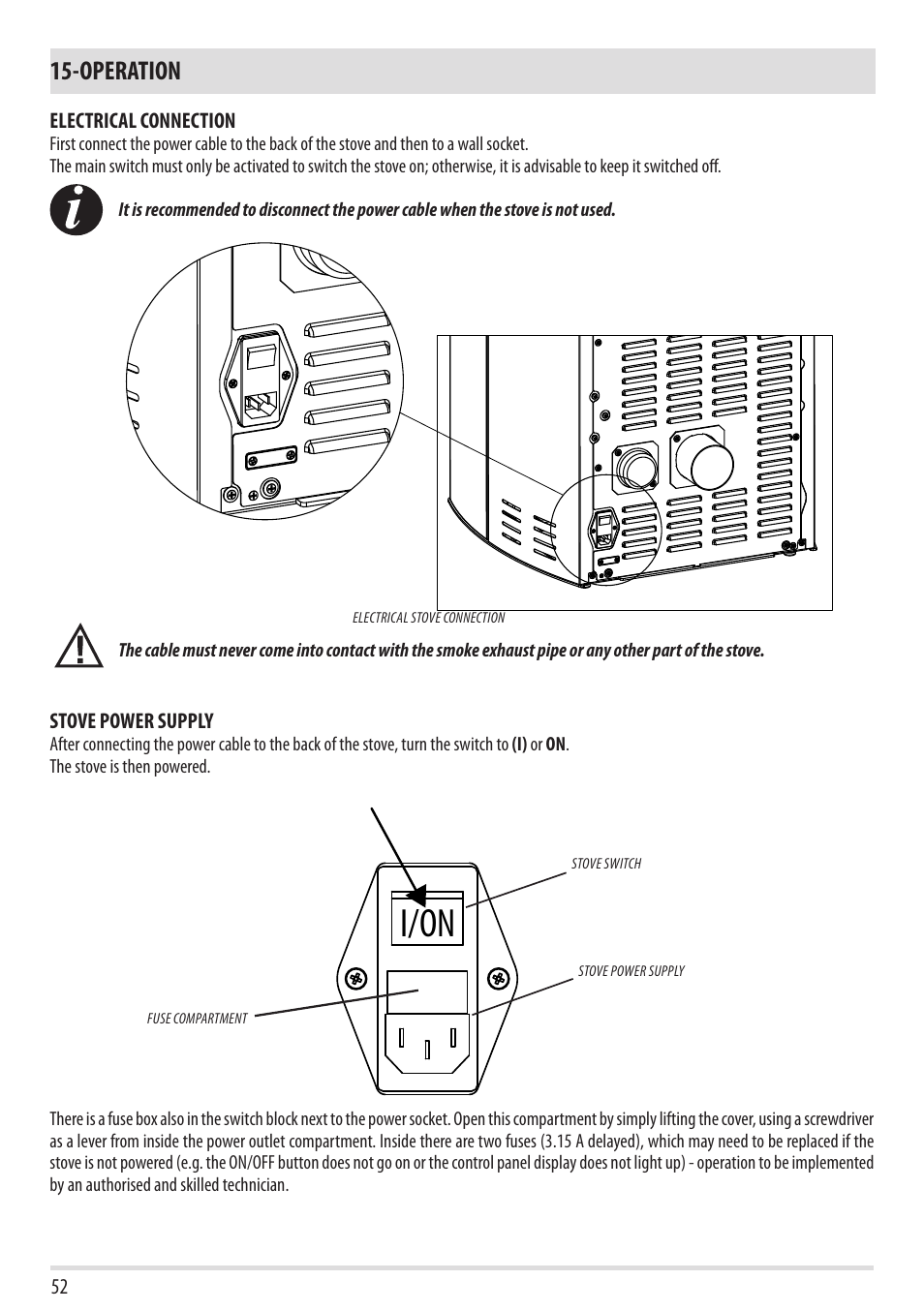 I/on, Operation | MCZ Ego 2.0 AIR User Manual | Page 54 / 75