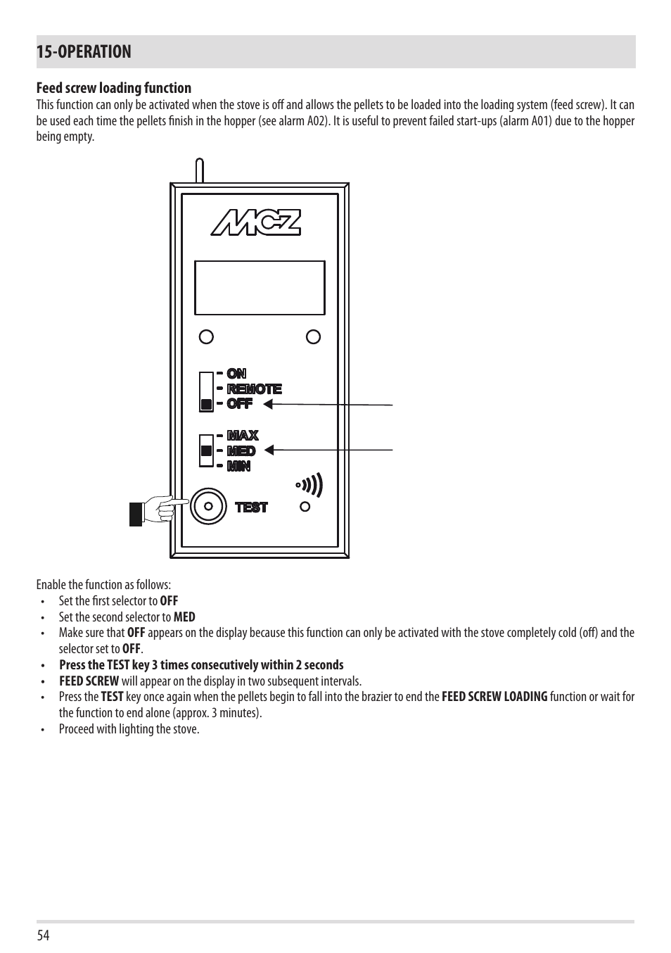 Operation | MCZ Ego 2.0 AIR User Manual | Page 56 / 75