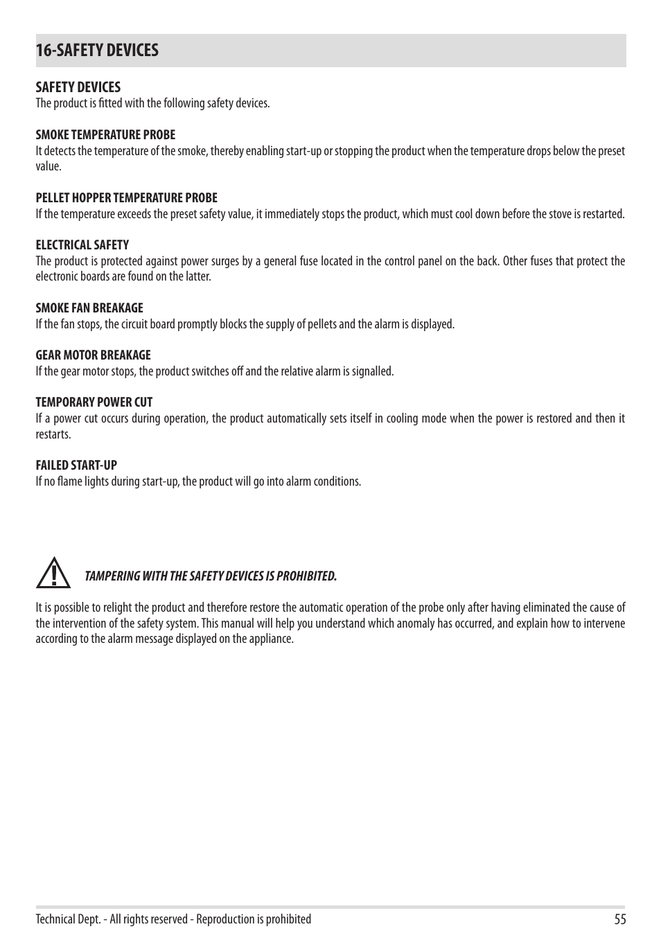 Safety devices | MCZ Ego 2.0 AIR User Manual | Page 57 / 75