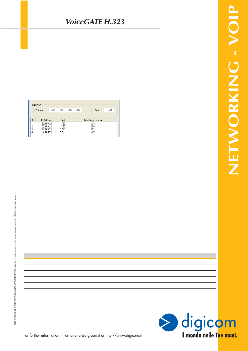 Networking - voip, Voicegate h.323 | Digicom VOICEGATE H.323 User Manual | Page 3 / 4