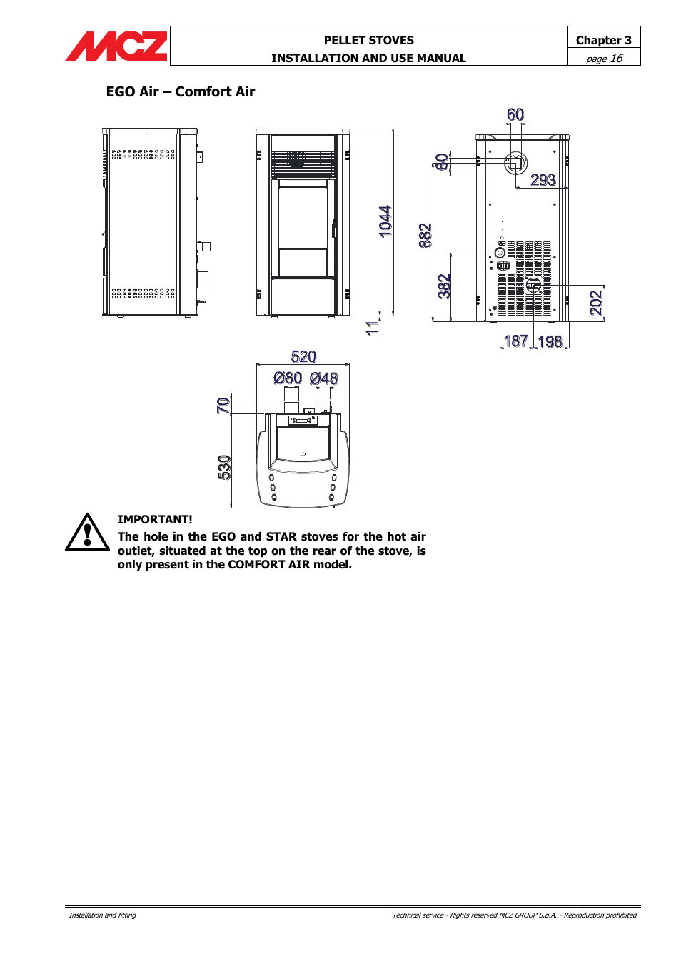 Ego air – comfort air | MCZ Ego AIR User Manual | Page 16 / 60