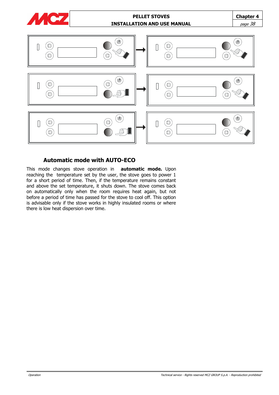Automatic mode with auto-eco | MCZ Ego AIR User Manual | Page 38 / 60