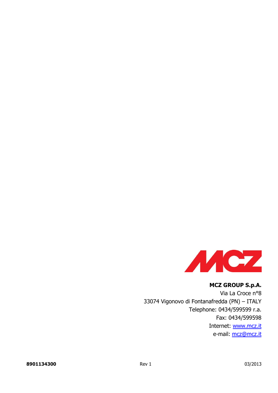 MCZ Ego AIR User Manual | Page 60 / 60