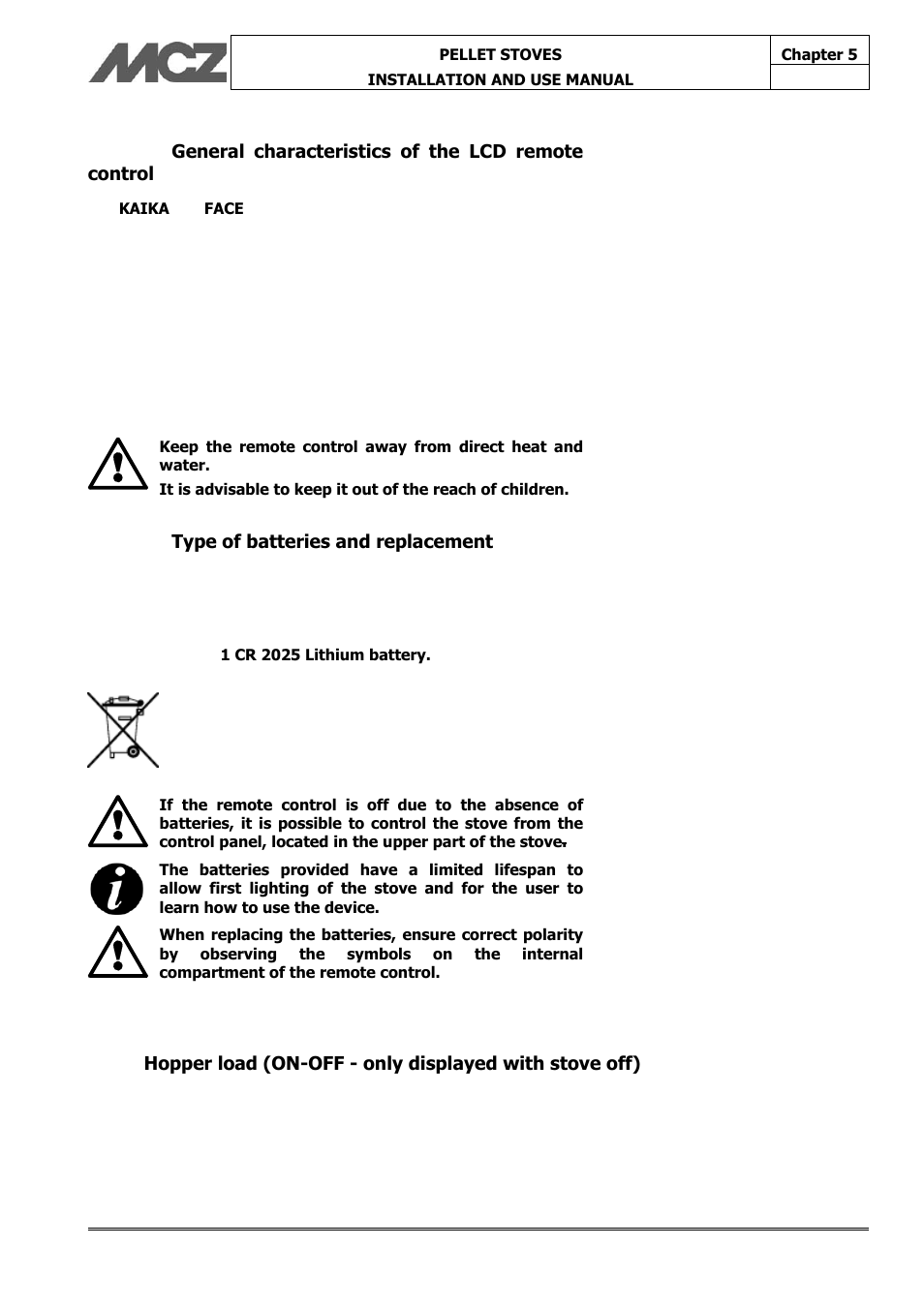 MCZ Face User Manual | Page 45 / 57