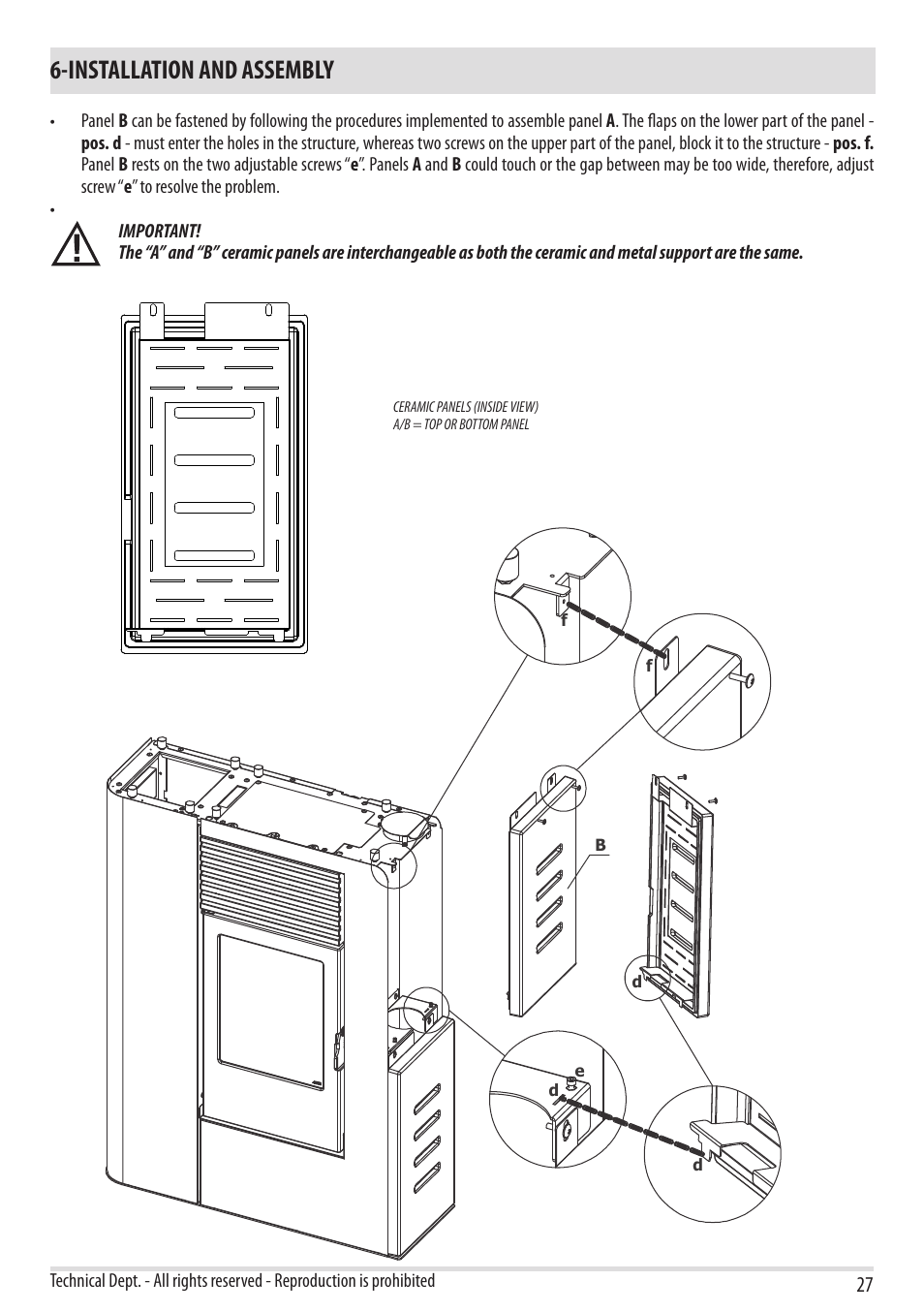 Installation and assembly | MCZ Flair User Manual | Page 29 / 60