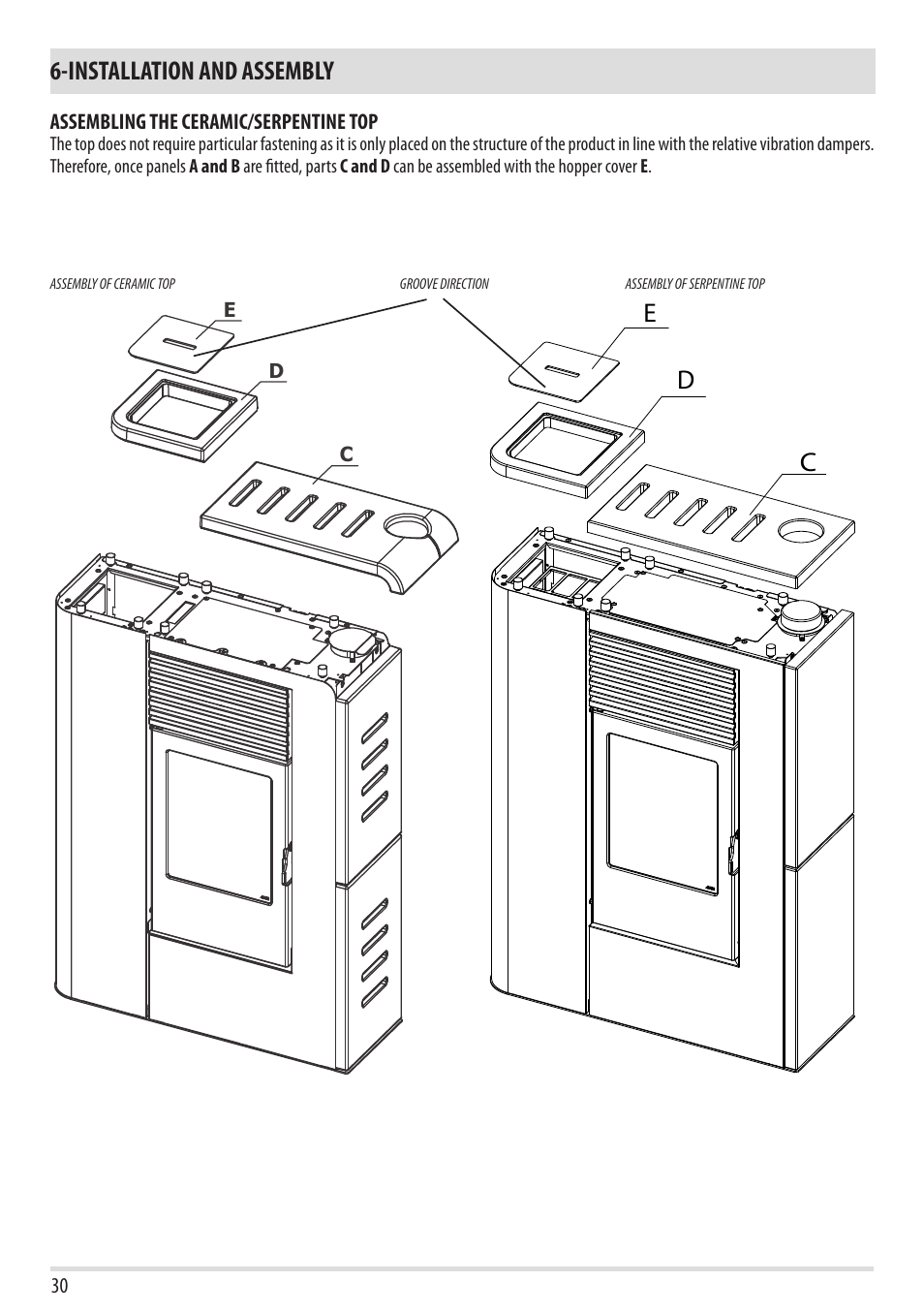 Ed c, Installation and assembly | MCZ Flair User Manual | Page 32 / 60