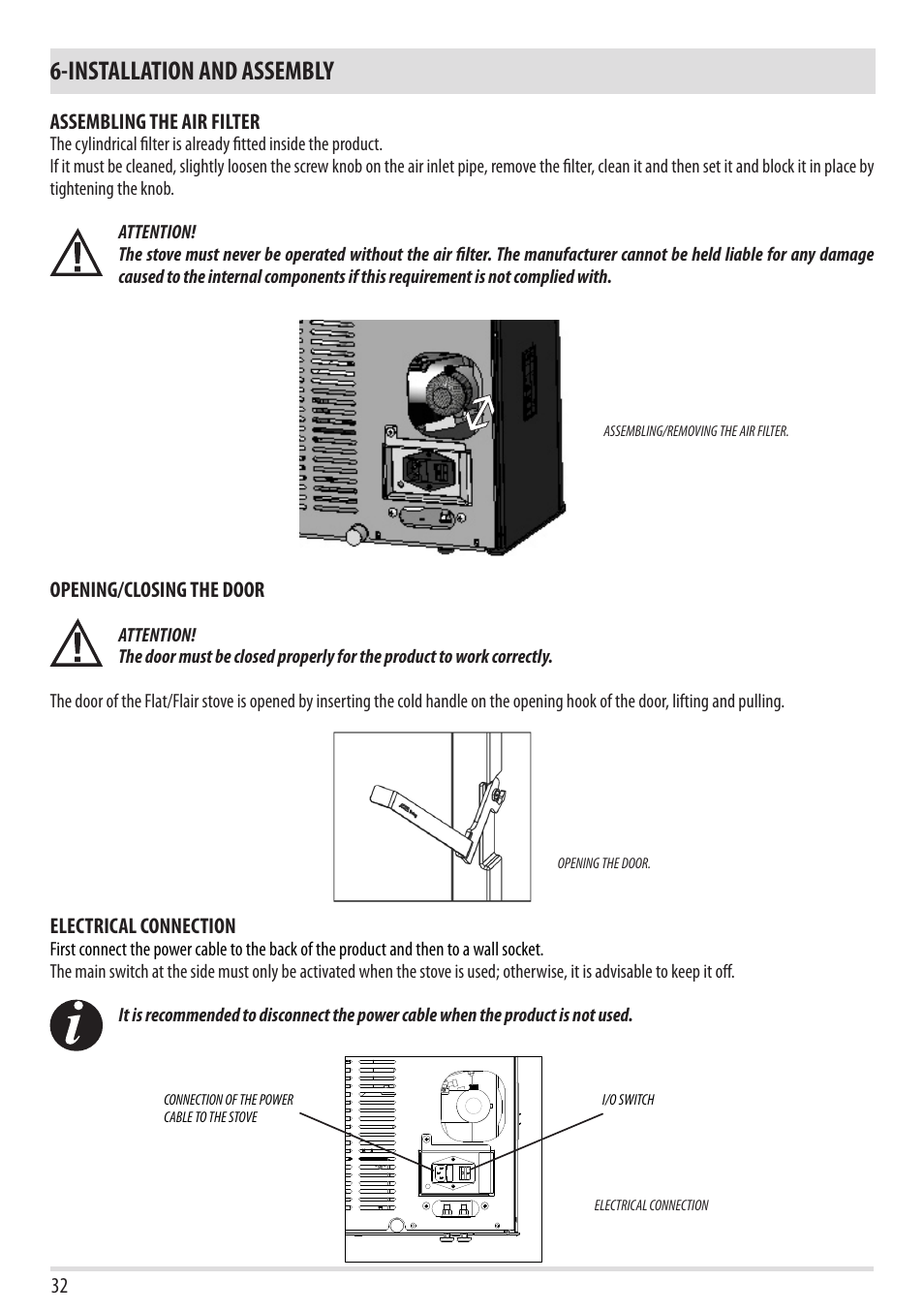 Installation and assembly | MCZ Flair User Manual | Page 34 / 60