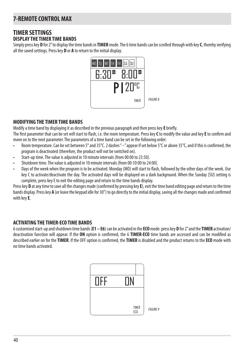 Off on | MCZ Flair User Manual | Page 42 / 60