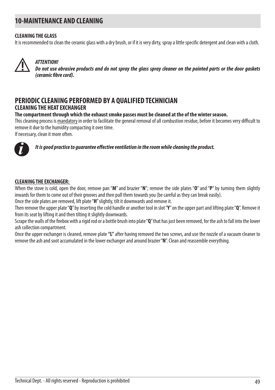 Maintenance and cleaning | MCZ Flair User Manual | Page 51 / 60