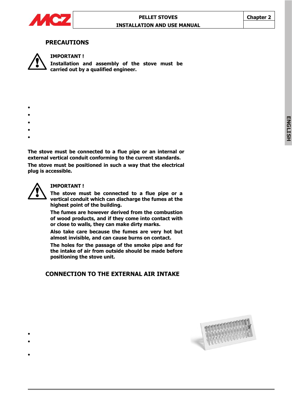 MCZ Omega '05 User Manual | Page 14 / 62