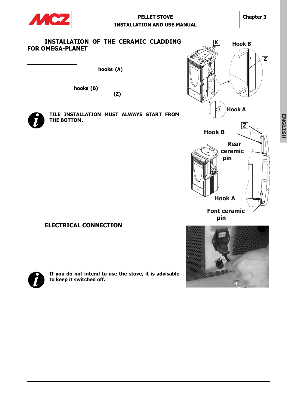 MCZ Omega '05 User Manual | Page 24 / 62