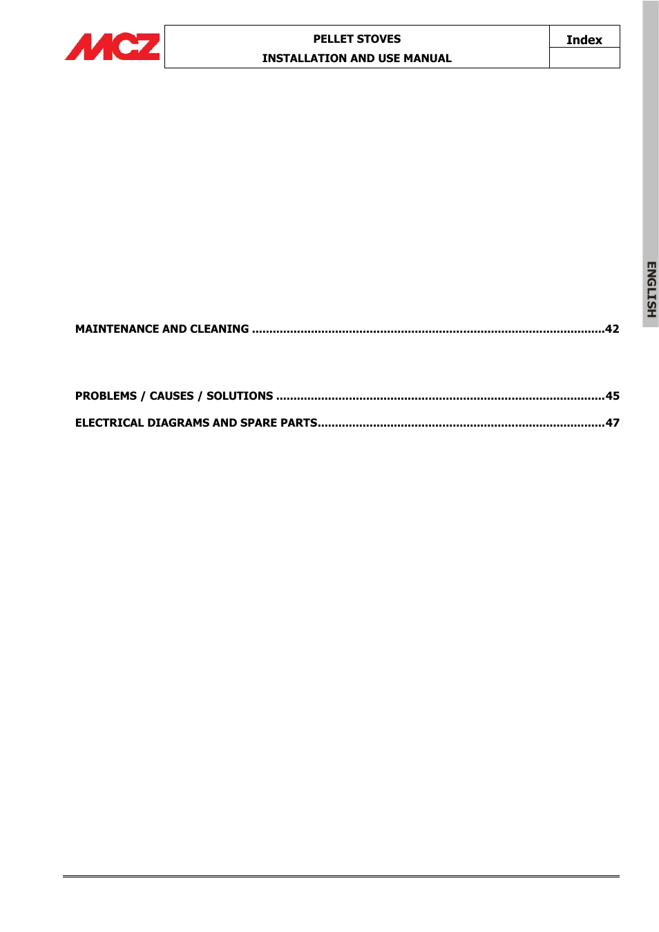 MCZ Omega '05 User Manual | Page 3 / 62
