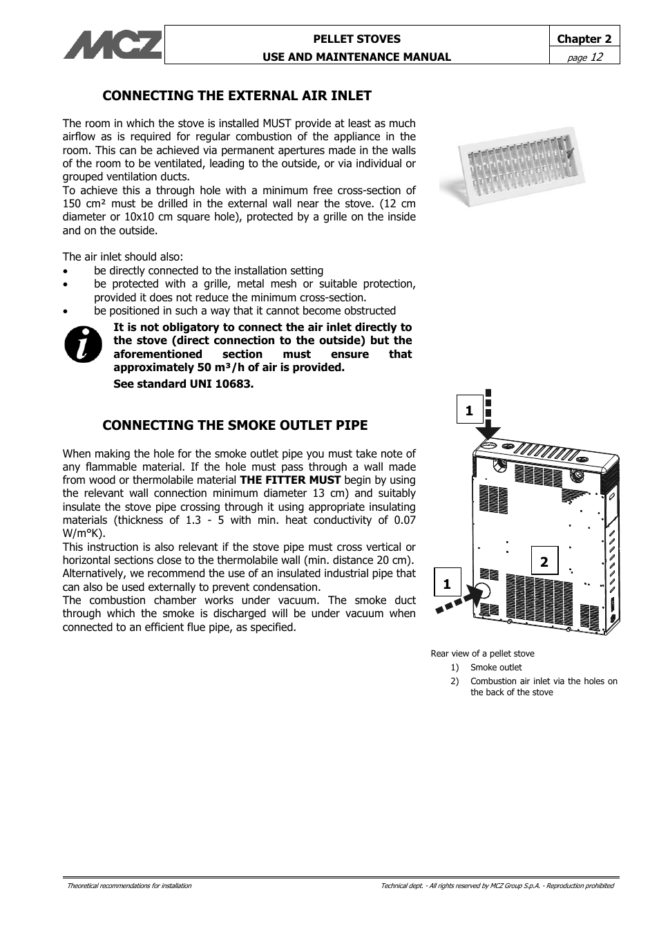 MCZ Philo User Manual | Page 12 / 46